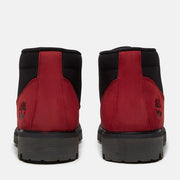 TIMBERLAND MEN'S 10 MID LACE CHUKKA BOOT RED BLACK NUBUCK CANVAS TB0A431HAET