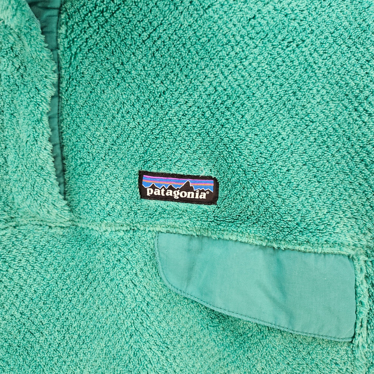 PATAGONIA *HOLES* WOMEN'S XL TEAL SYNCHILLA SNAP-T PULLOVER FLEECE JACKET GREEN