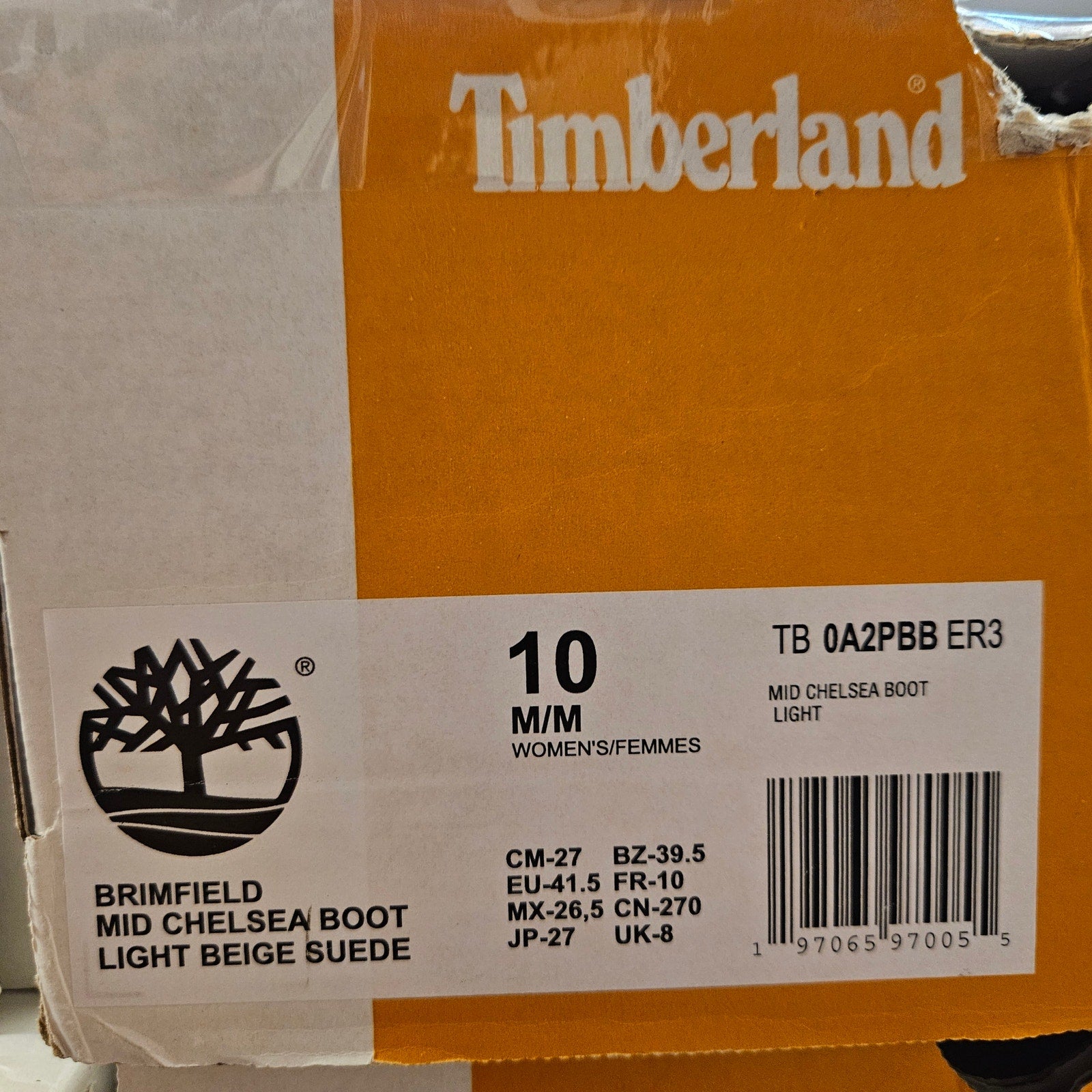 TIMBERLAND WOMEN'S 10 BRIMFIELD MID CHELSEA BOOT LIGHT BEIGE SUEDE NIB