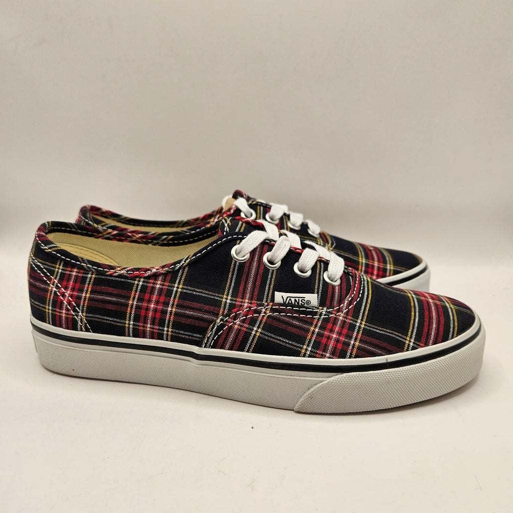 VANS WOMEN'S 7 AUTHENTIC LOW TOP SNEAKER PLAID NAVY NIB VN000EGABX9
