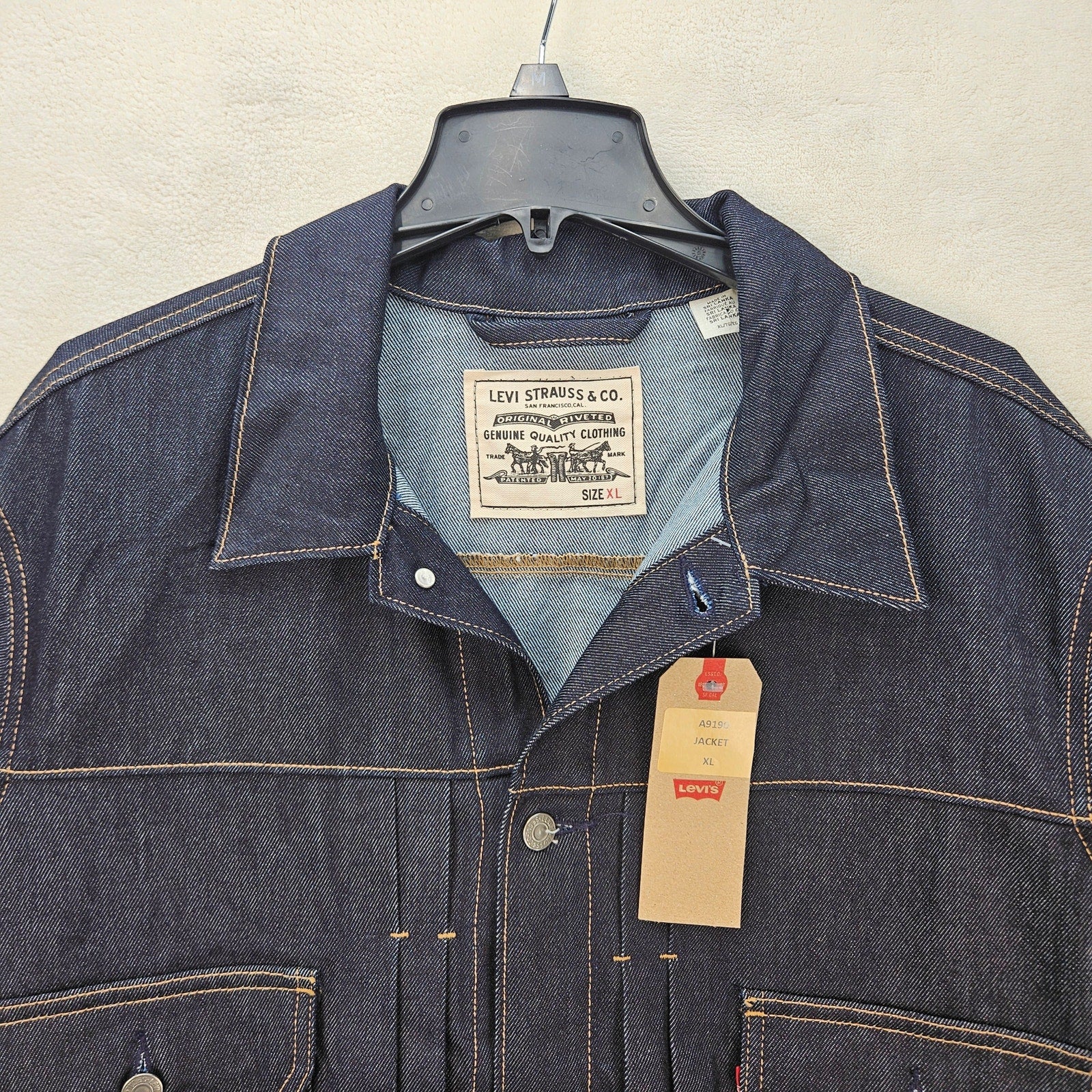 LEVI'S MEN'S XL 1953 TYPE II A9190 WELLTHREAD TRUCKER VINTAGE STYLE JACKET NWT