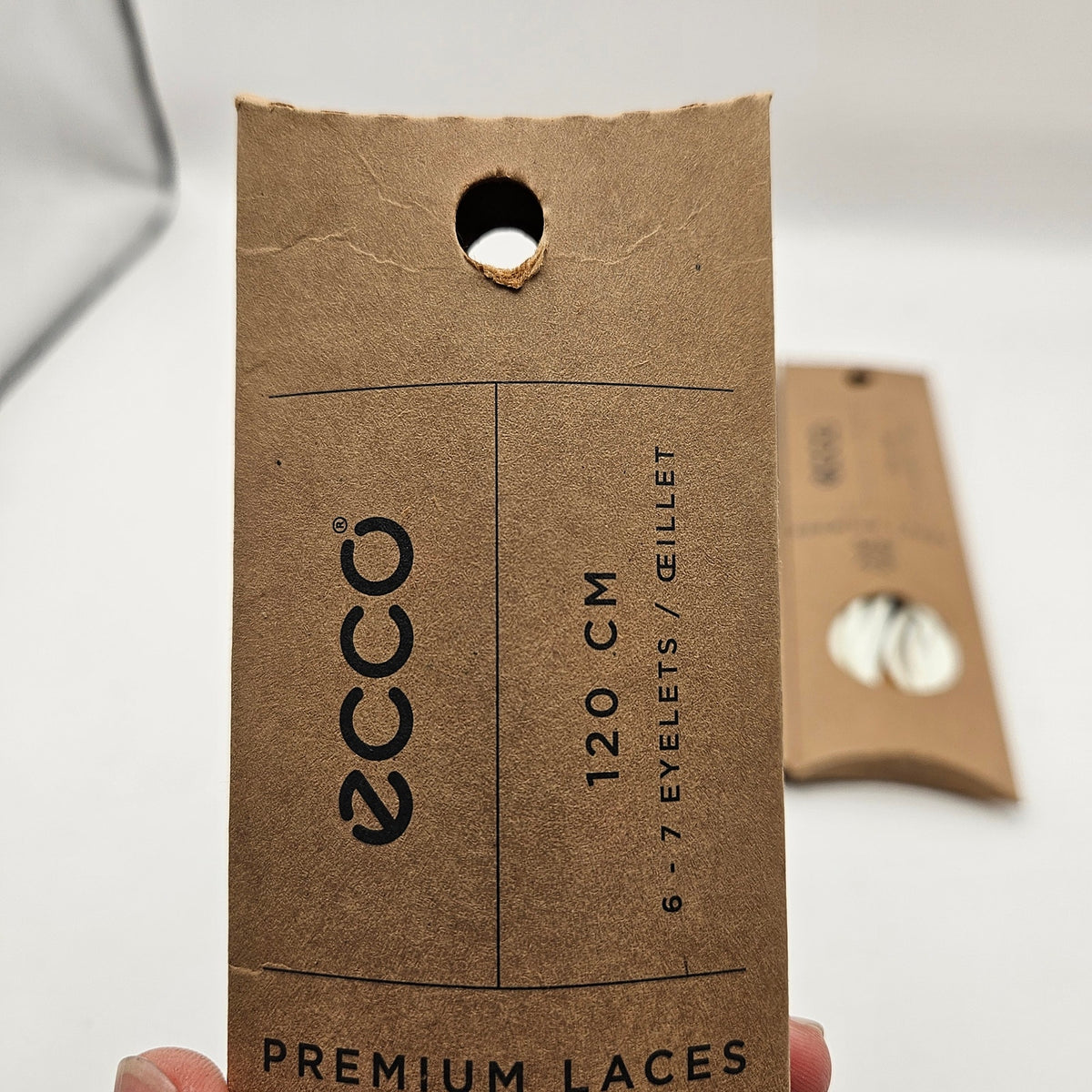 LOT OF 3 - ECCO PREMIUM LACES SPORTY ROUND 120CM WHITE 1X3PAIRS