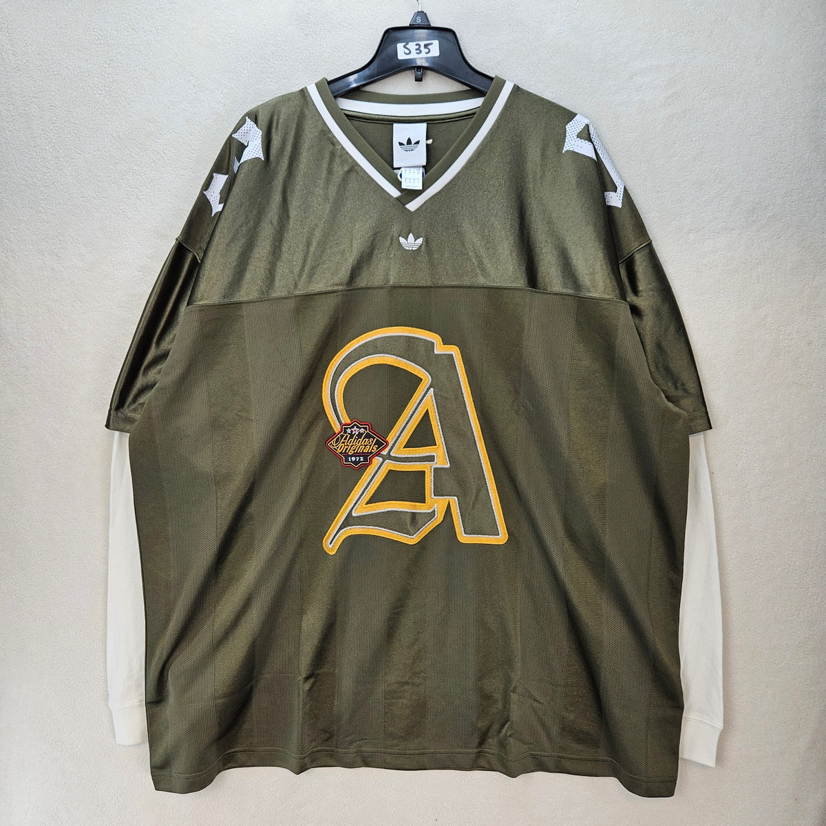 ADIDAS MEN'S XXLARGE ORIGINALS TREFOIL OG 2 IN 1 JERSEY OLIVE STRATA KS5329