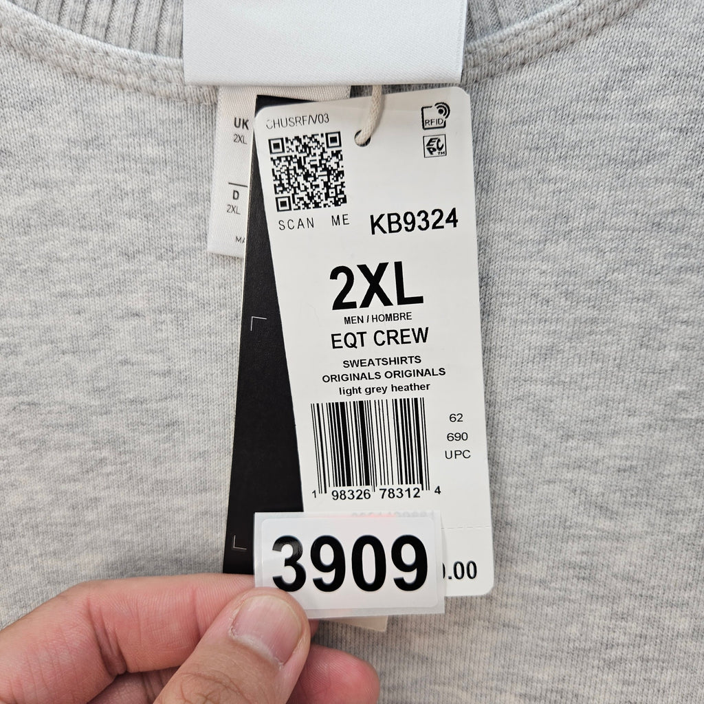 ADIDAS EQT MEN'S XXL OVERSIZED HEATHER GREY VINTAGE OG CREWNECK SWEATSHIRT NWT