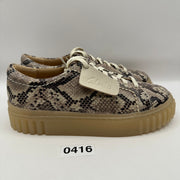 CLARKS Women's 6.5 MAYHILL WALK Gray/Snake Leather Platform Shoe