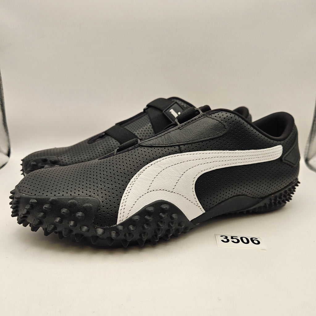 PUMA MEN'S 11.5 MOSTRO PERFORATED LEATHER PACK BLACK WHITE 397331-02 NWOB