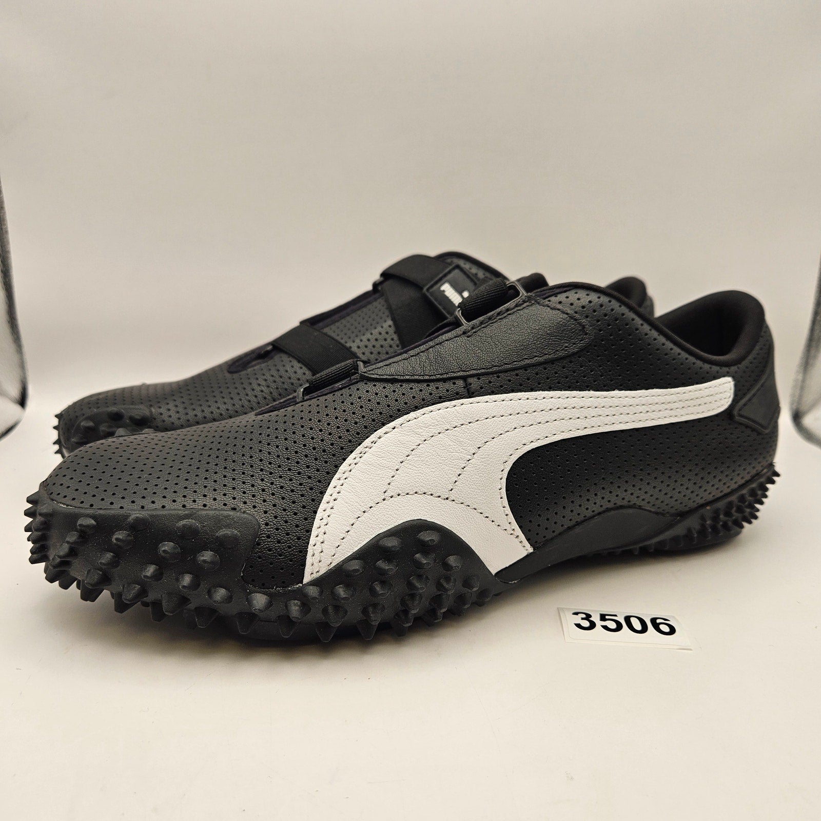 PUMA MEN'S 11.5 MOSTRO PERFORATED LEATHER PACK BLACK WHITE 397331-02 NWOB