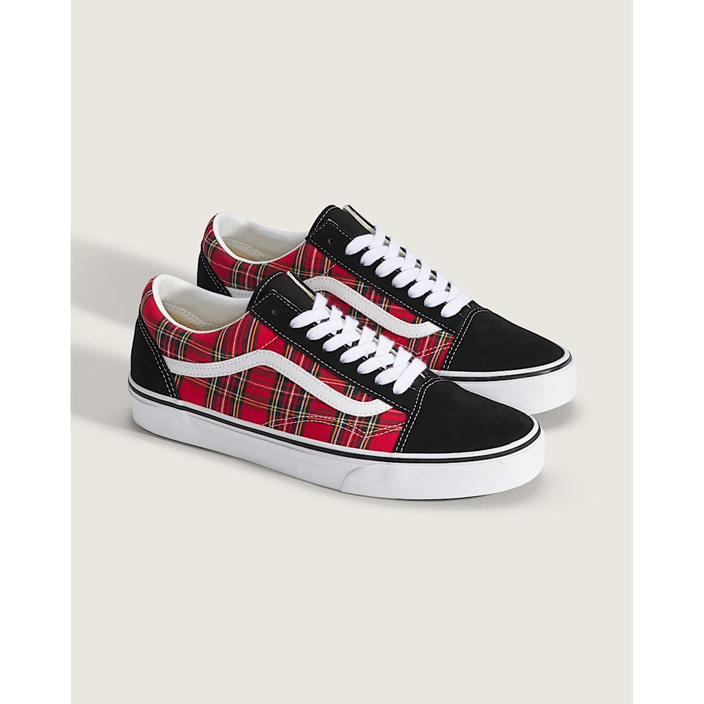 VANS MEN'S 9.5 OLD SKOOL PLAID RED LOW TOP SNEAKER NIB VN000E9TRED