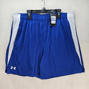 UNDER ARMOUR MEN'S XL TECH VENT 6 INCH SHORTS NAVY BLUE WHITE ACTIVE 1383723