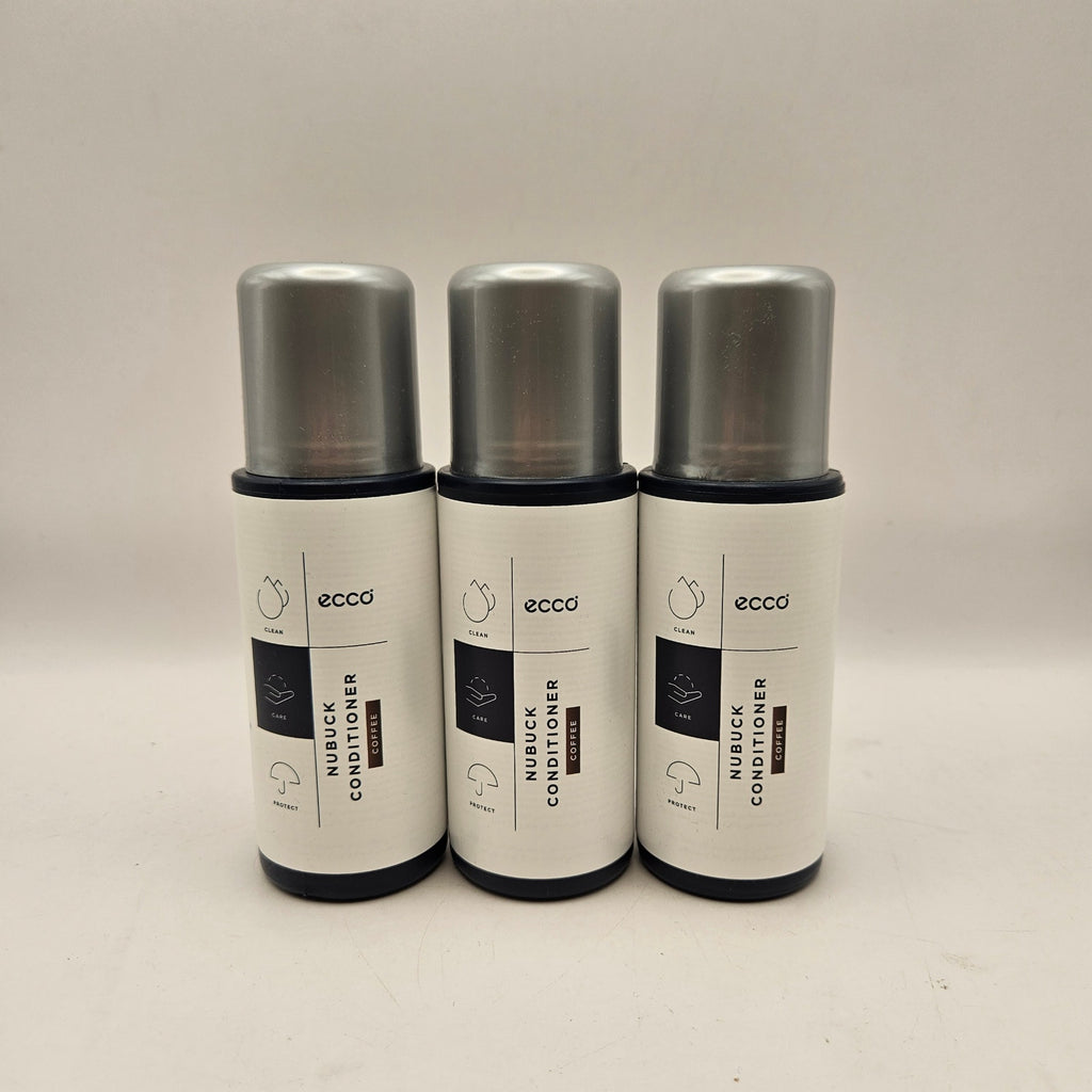LOT OF 3 - ECCO NUBUCK CONDITIONER COFFEE COLOR NWT CLEAN CARE PROTECT 100ml x 3
