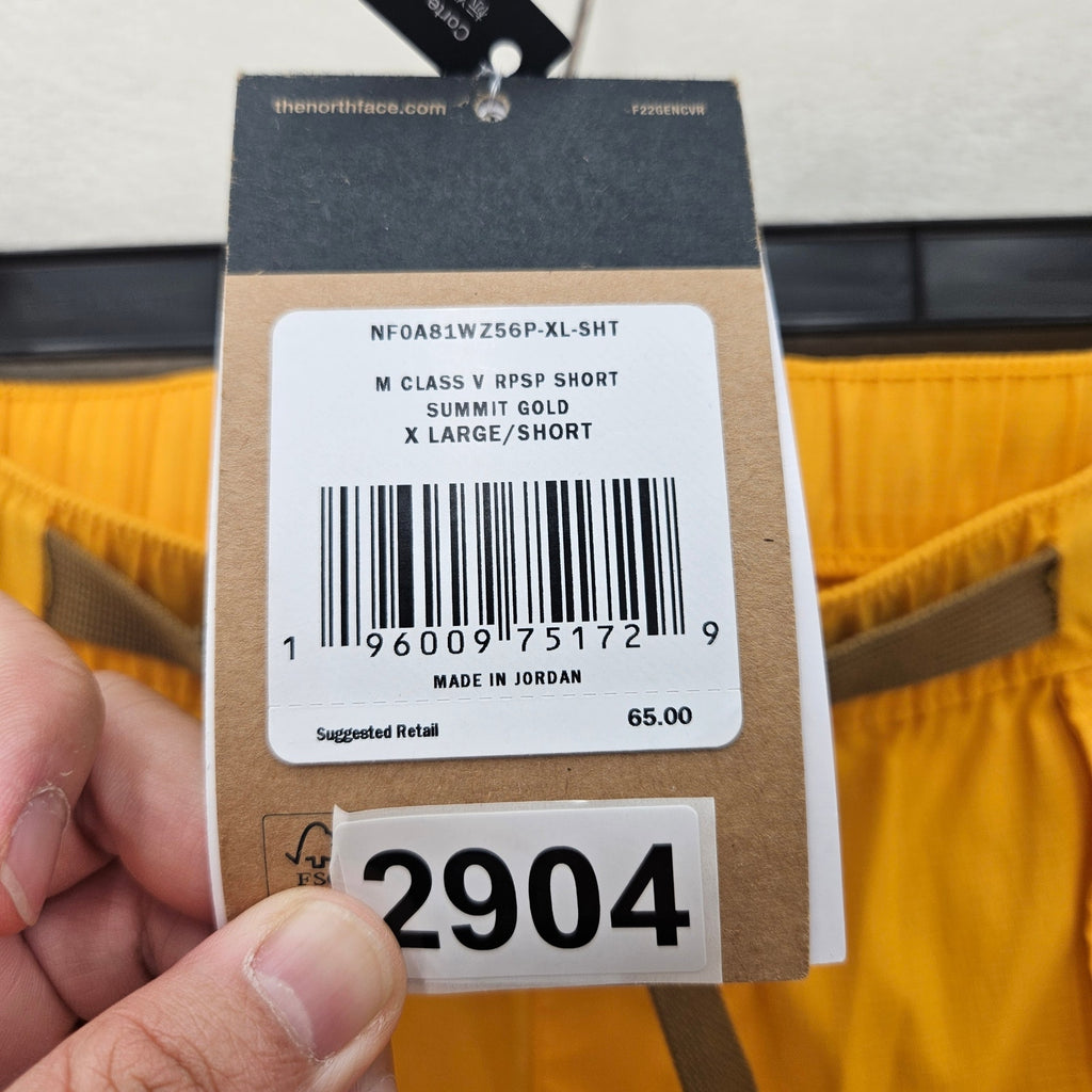THE NORTH FACE MEN'S XL RIPSTOP CARGO SHORTS SUMMIT GOLD YELLOW NWT