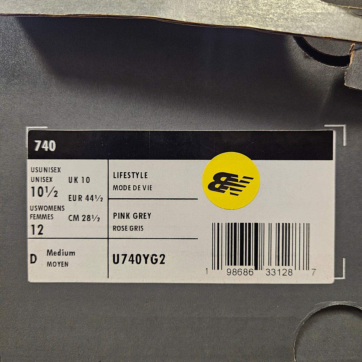 NEW BALANCE MEN'S 10.5 740 PINK GREY LIFESTYLE SNEAKER U740YG2 NIB