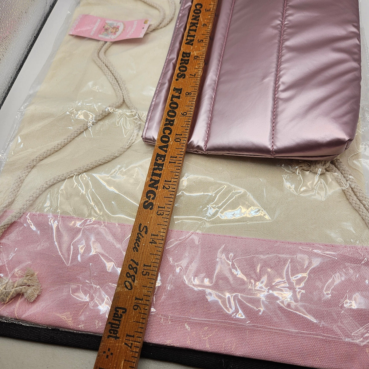 BABYROLL ROSEDREAM PINK PUFFER TOTE BAG & DRAWSTRING BACKPACK SET KAWAII