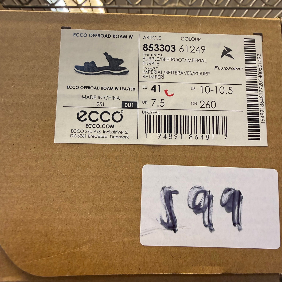 ECCO WOMEN'S 41 OFFROAD ROAM NUBUCK OUTDOOR SANDAL PURPLE NIB 85330361249