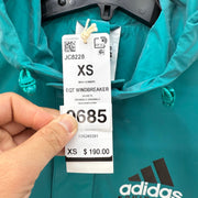 ADIDAS MEN'S XSMALL EQT REFLECTIVE WINDBREAKER JACKET JC8228 BLUE/SILVER