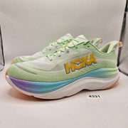 HOKA MEN'S 12 LUNA MOTH WHITE SKYFLOW RUNNING SHOES 1155111 LHW GREEN RAINBOW