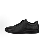 ECCO MEN'S 48 BLACK CLASSIC SNEAKER GENUINE LEATHER LOW TOP NIB RARE