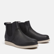 TIMBERLAND MEN'S 12 BRITTON EDGE ESSENTIAL MID CHELSEA BOOT BLACK FULL GRAIN