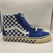 VANS MEN'S 11.5 SK8-HI CHECKERBOARD SIDEWALL CLASSIC BLUE SKATEBOARD NWOB