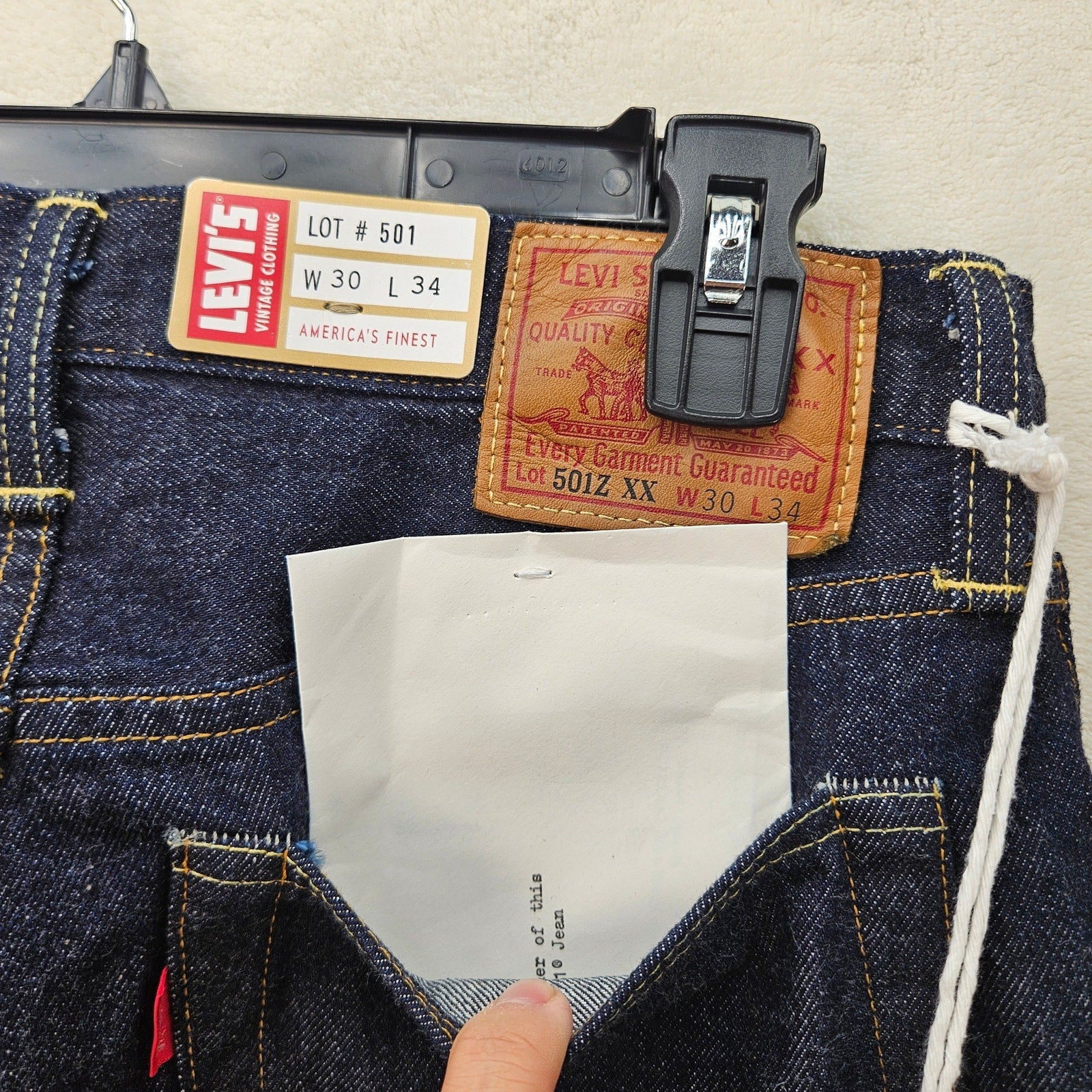 LEVI'S VINTAGE MEN'S 30X34 1954 501Z XX ORIGINAL FIT DOUBLE NEEDLE MADE IN JAPAN
