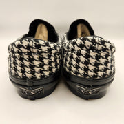 VANS MEN'S 7.5 HOUNDSTOOTH BLACK WHITE SLIP ON BLACK OUTSOLE NWOB