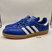 ADIDAS ORIGINALS MEN'S 10.5 SAMBA OG BLUE LEATHER WHITE GUM JR0882 LOW TOP