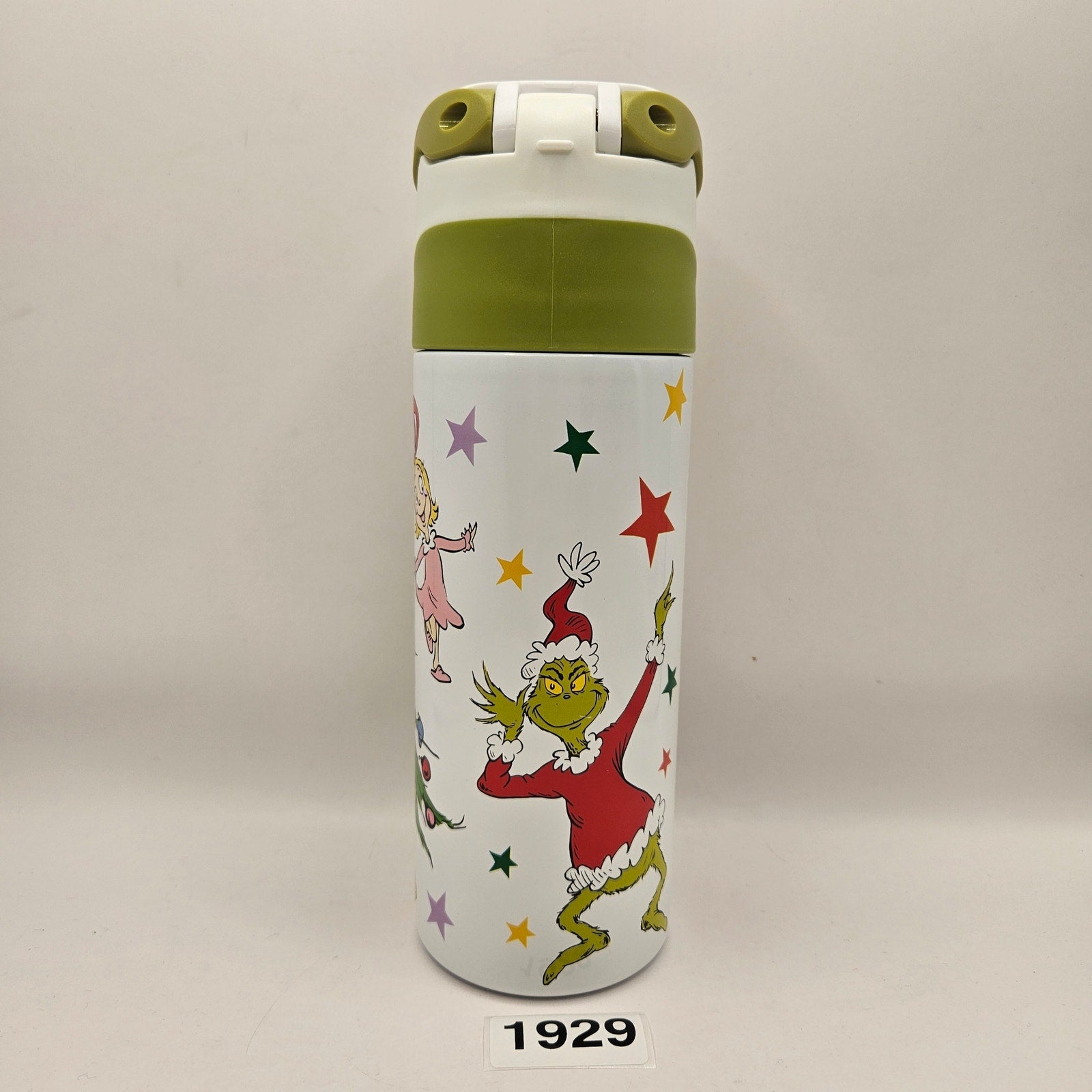 BIOWORLD X DR SEUSS GRINCH POP OPEN WATER BOTTLE WHITE GREEN 24OZ
