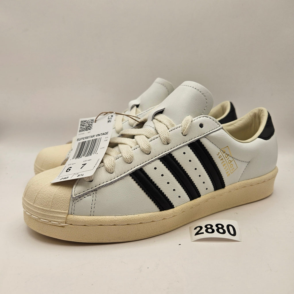 ADIDAS ORIGINAL MEN'S 6 VINTAGE SUPERSTAR WHITE BLACK CREAM JQ3254
