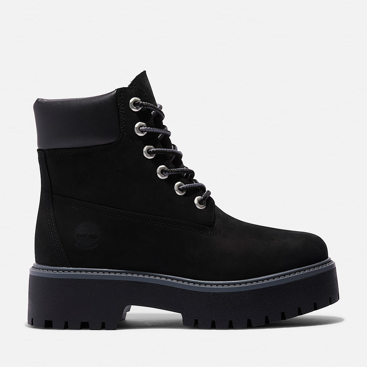 TIMBERLAND WOMEN'S 9.5 HERITAGE PLATFORM 6-INCH WATERPROOF BOOT BLACK NUBUCK NIB