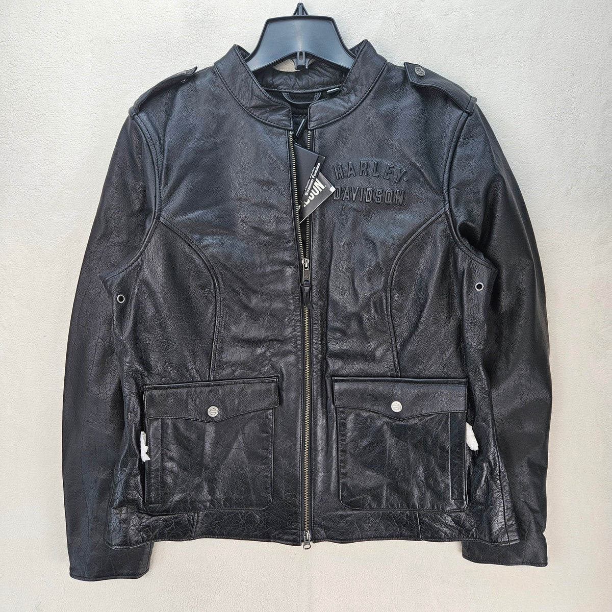 HARLEY DAVIDSON WOMEN'S XL CAPTAINS MODULAR LEATHER JACKET BLACK NWT