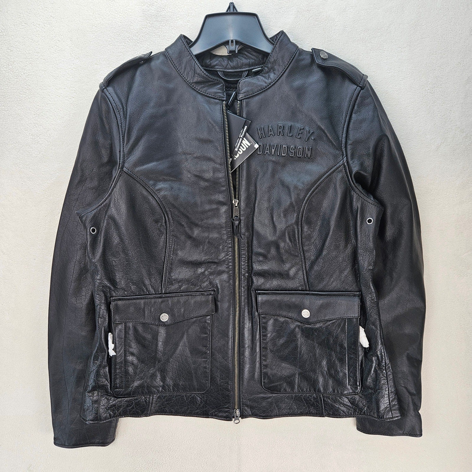 HARLEY DAVIDSON WOMEN'S XL CAPTAINS MODULAR LEATHER JACKET BLACK NWT