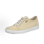 ECCO WOMEN'S 35 SOFT 7 STRAW YELLOW LEATHER LOW TOP SNEAKER FACTORY SECOND NIB