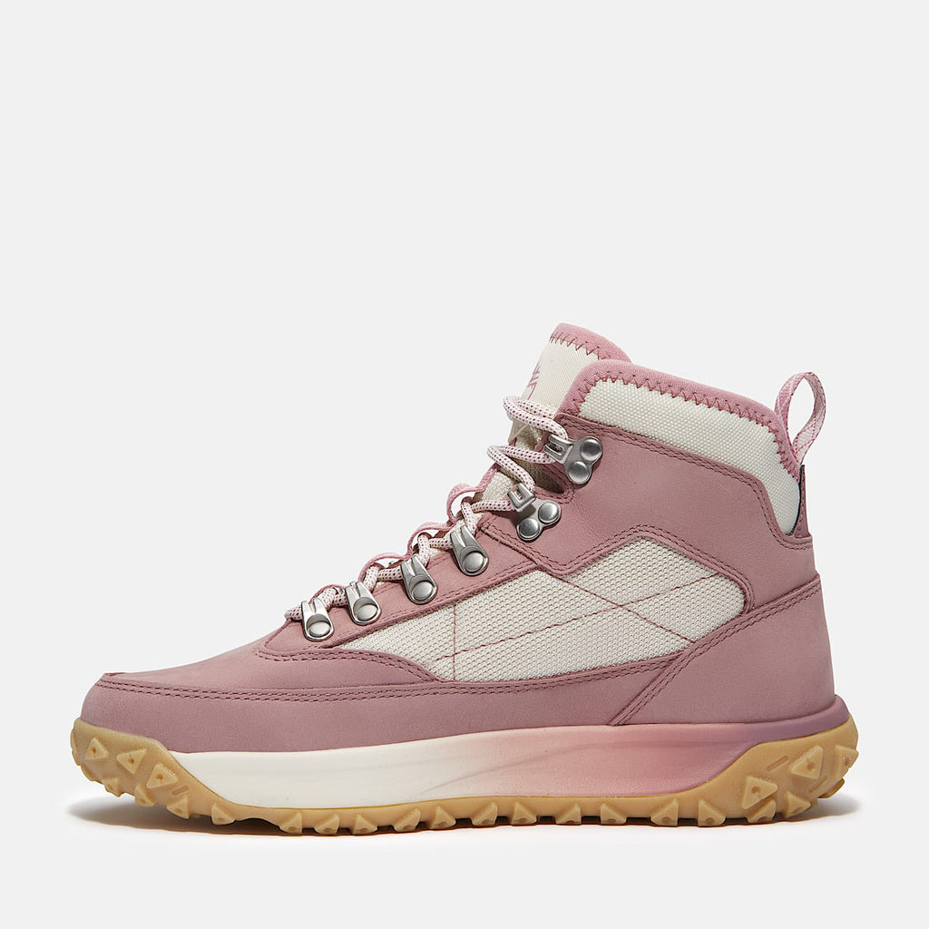 TIMBERLAND WOMEN'S 9.5 GREENSTRIDE MOTION 6 MID LACE SNEAKER PINK NUBUCK NIB