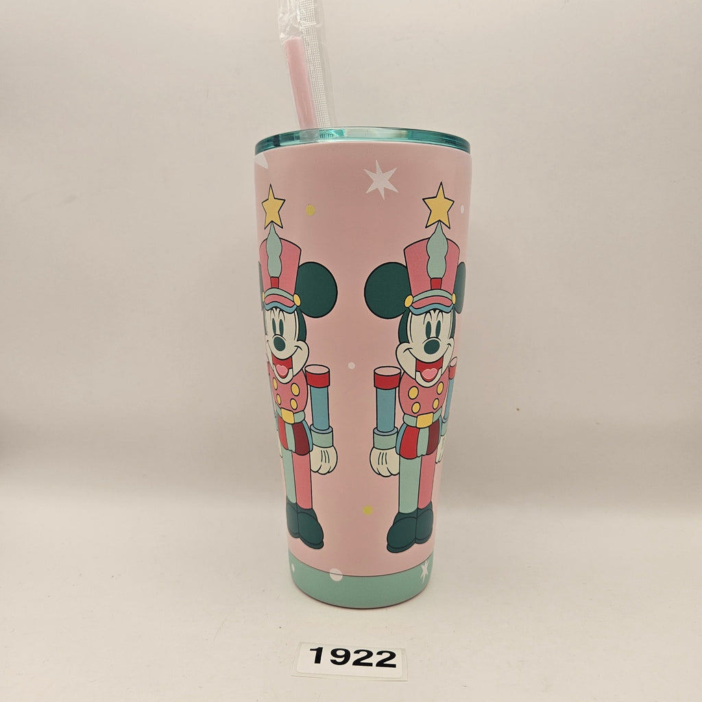 DISNEY MICKEY MOUSE NUTCRACKER PINK RARE CHRISTMAS TUMBER NEW