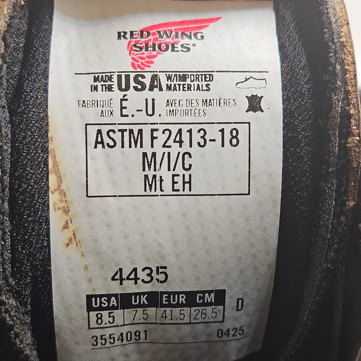 RED WING MEN'S 8.5D 415 DYNAFORCE 6 IN WP SOFT TOE WORK BOOTS BROWN NWOB