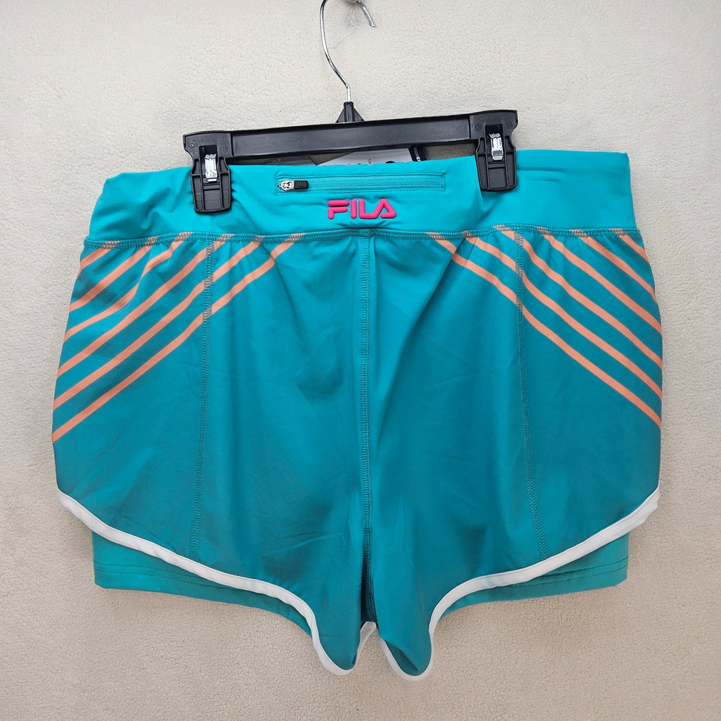FILA X CHRISTOPHER BEVANS WOMEN'S LARGE TEAL TENNIS SHORTS UPF 50+ NWT