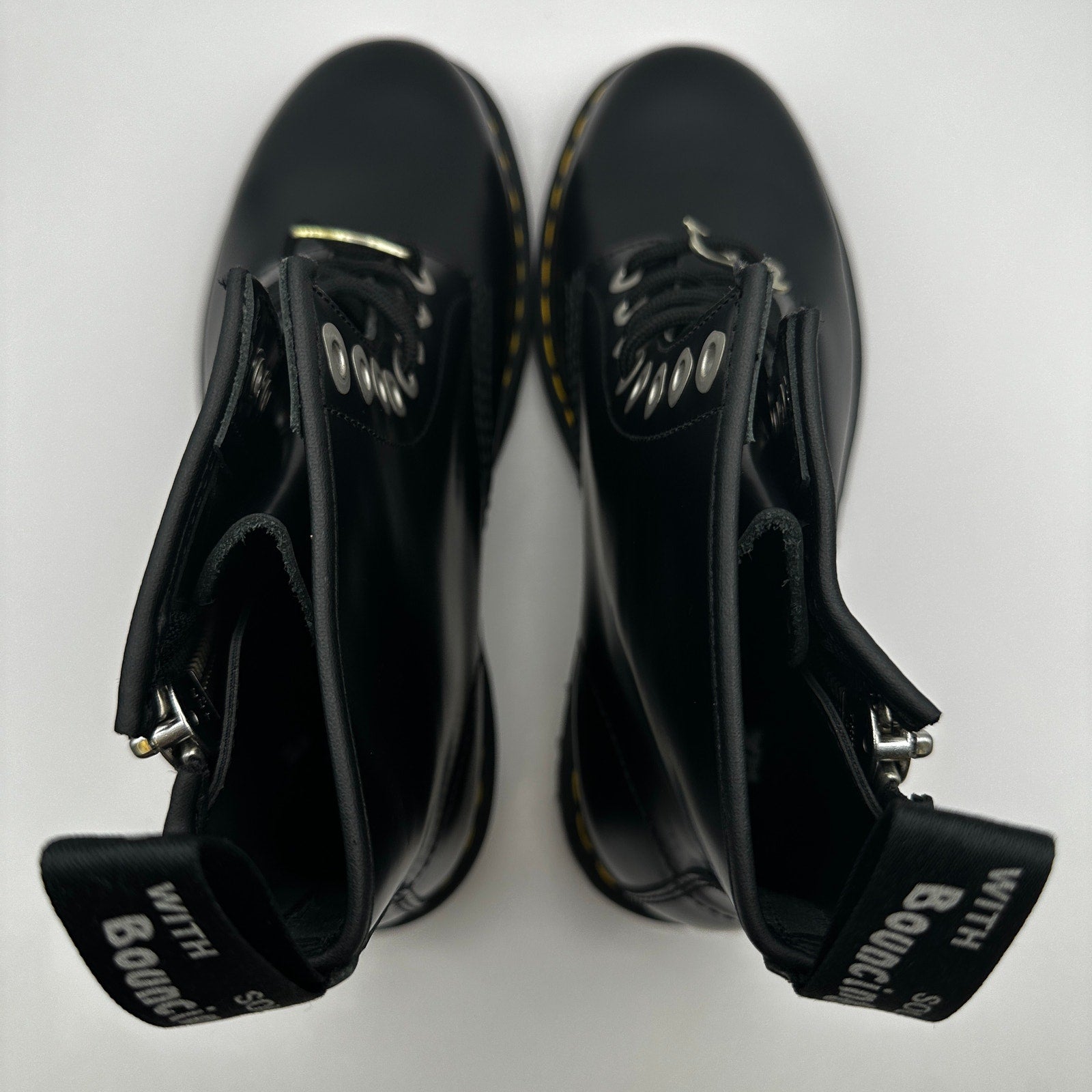 Dr. Doc Martens 1460 Zip Smooth Leather Lace-up Boots Black Size 8 Men’s New