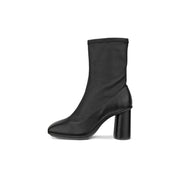 ECCO WOMEN'S 40 SCULPTED ALBA BLOCK 65 BLACK LEATHER HEEL BOOT NIB 23481351052