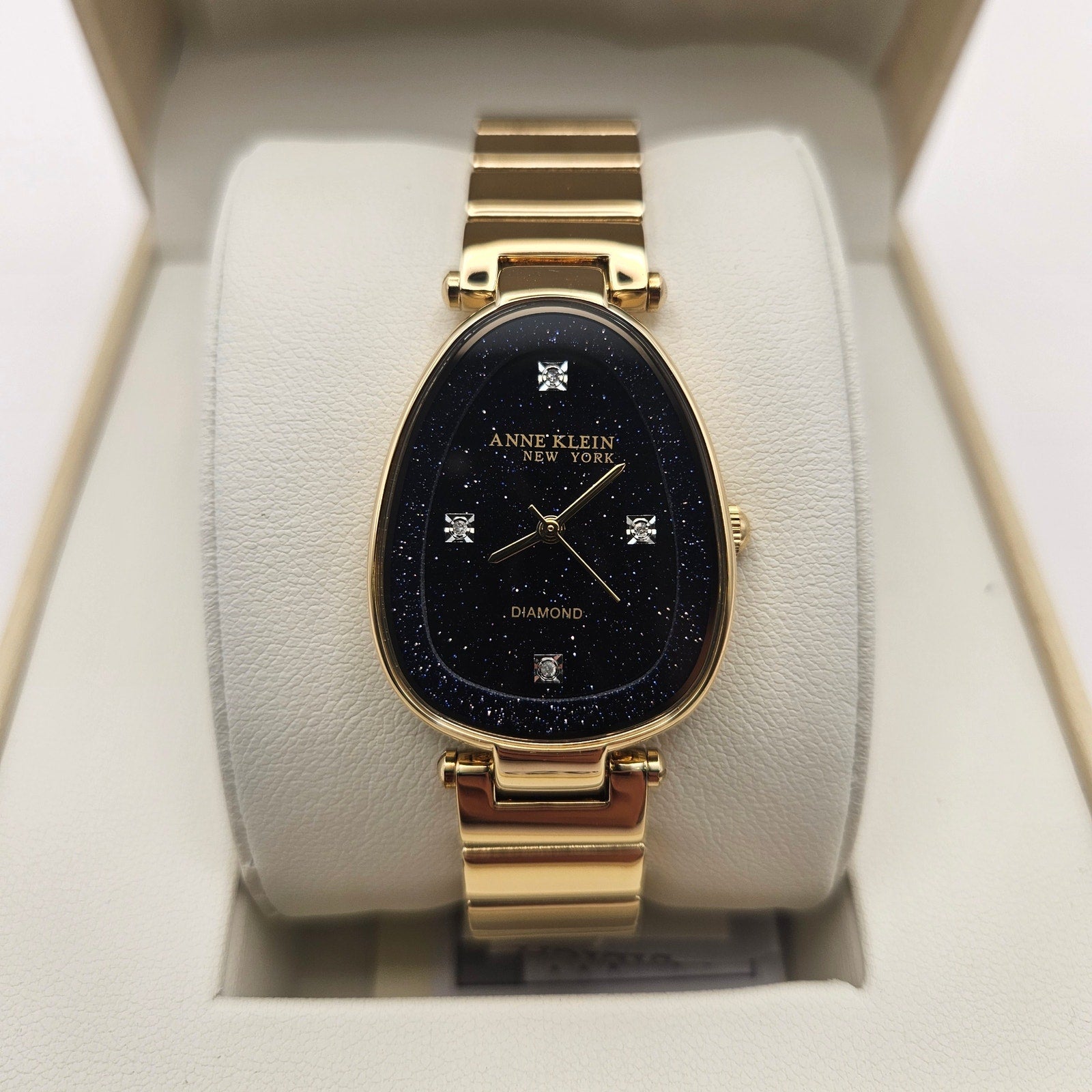 ANNE KLEIN NEW YORK 12-7790BSGC GENUINE DIAMOND DIAL BRACELET WOMEN'S WATCH NWT