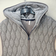 FREE PEOPLE WOMEN'S XLARGE GREY QUILTED LONG HOODED VEST