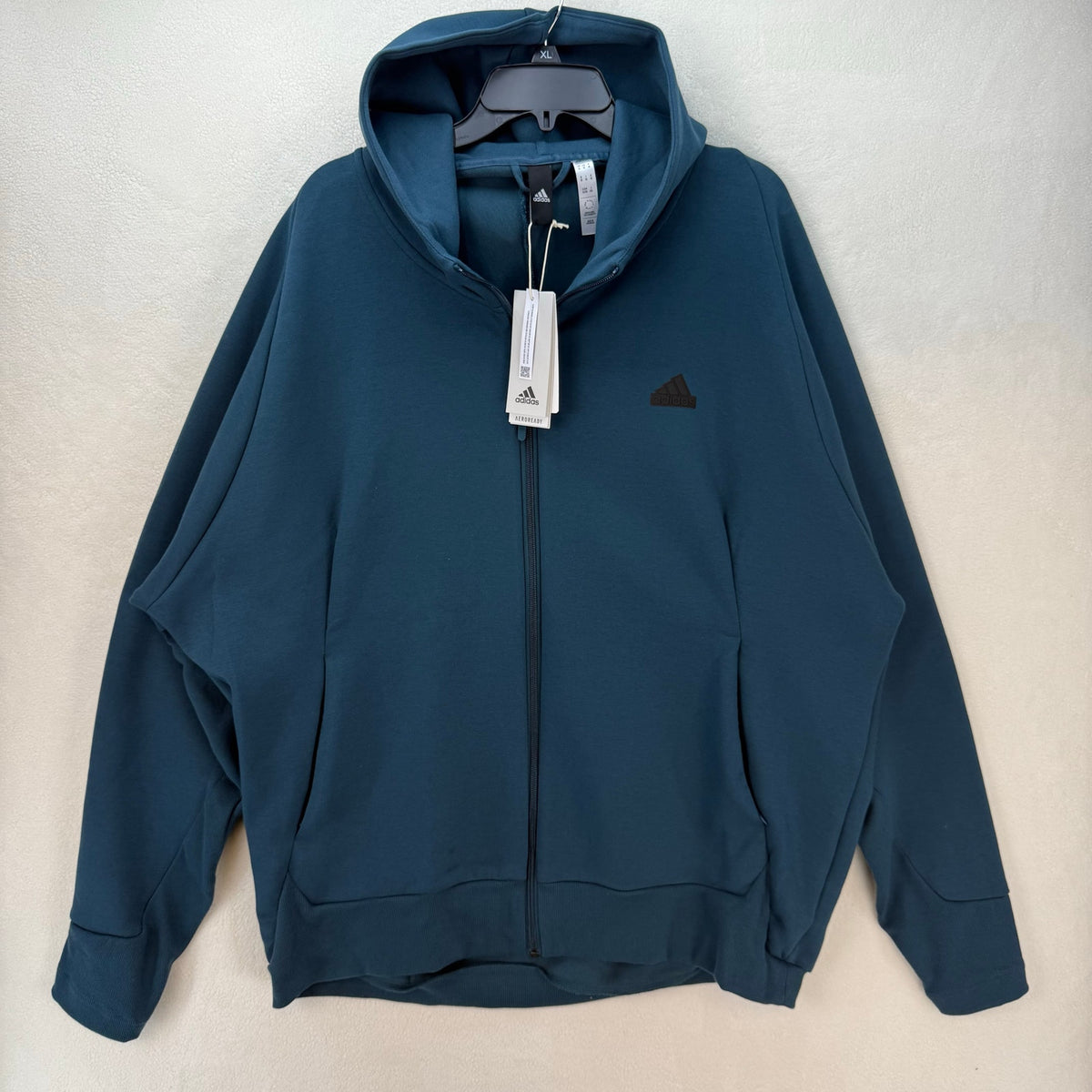 ADIDAS MEN'S XLARGE Z.N.E. PREMIUM FULL ZIP HOODED TRACK JACKET BLUE IN5087