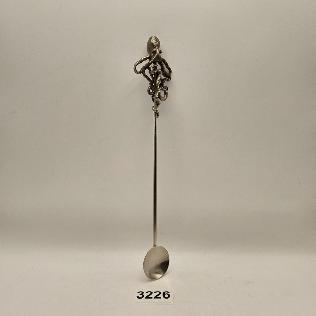 PERRY GARGANO OCTOPUS STIRRING SPOON SILVERPLATE BARWARE 12"