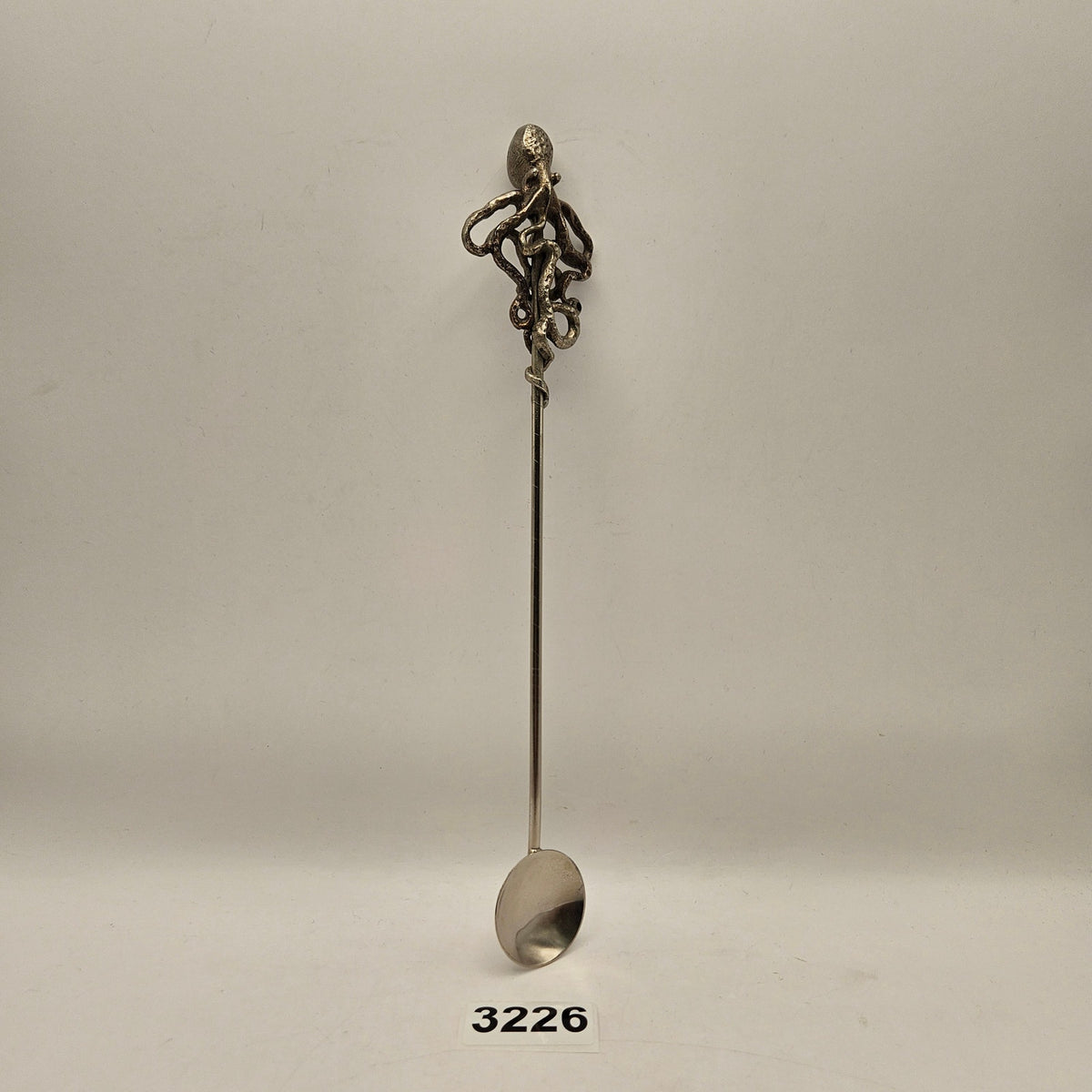 PERRY GARGANO OCTOPUS STIRRING SPOON SILVERPLATE BARWARE 12"