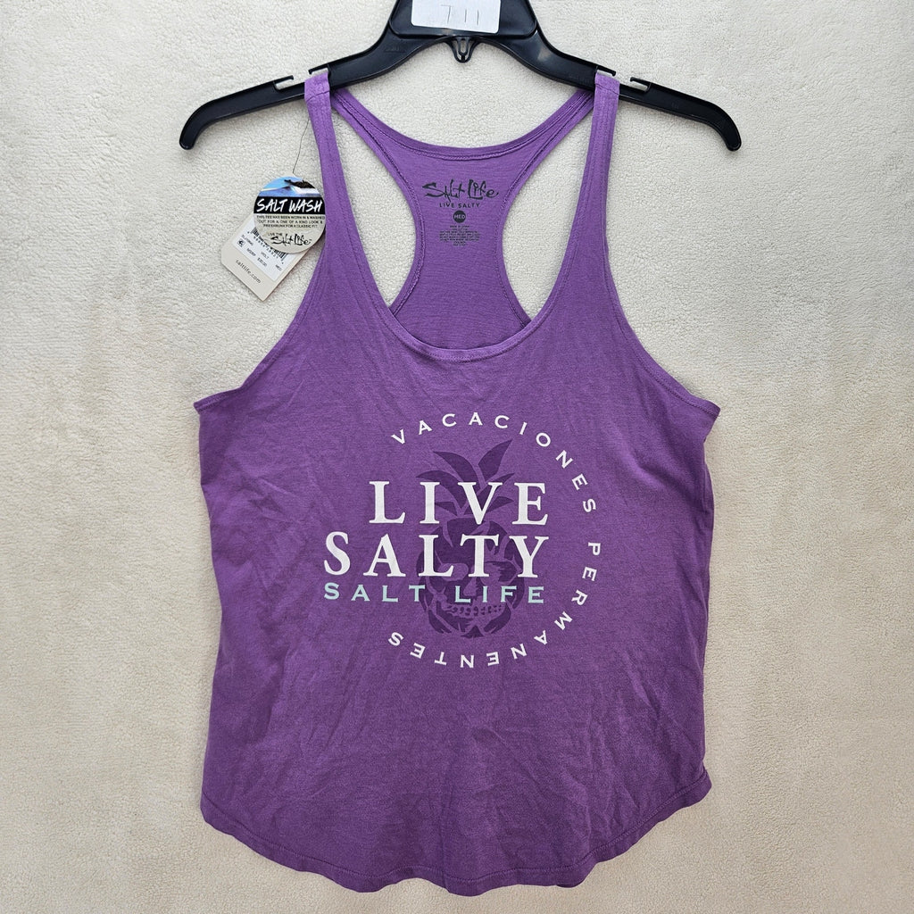SALT LIFE WOMEN'S MEDIUM VIOLET TANK SALT WASHED NWT