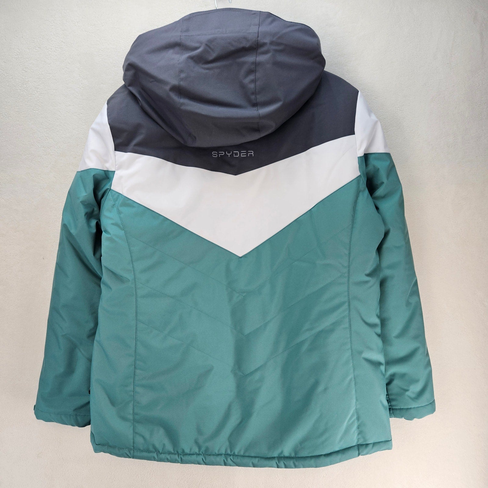 SPYDER WOMEN'S LARGE 3 IN 1 INTERCHANGE SKI JACKET SEA GLASS GRAY HOODED NWT