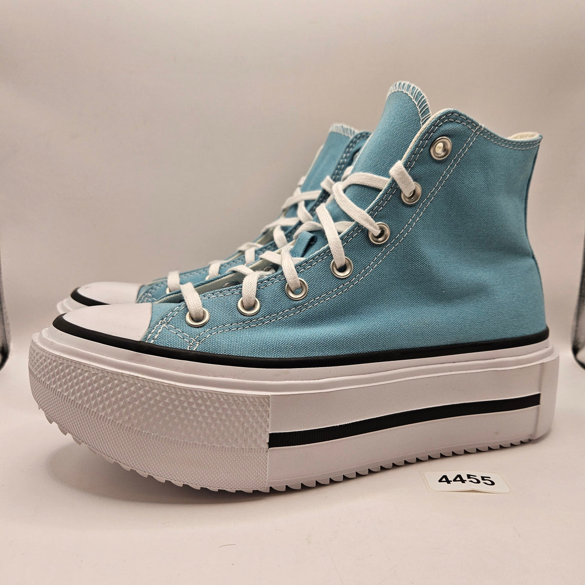 CONVERSE WOMEN'S 10 ALL STAR DOUBLE STACK PLATFORM HI TOP BLUE WHITE A115543C