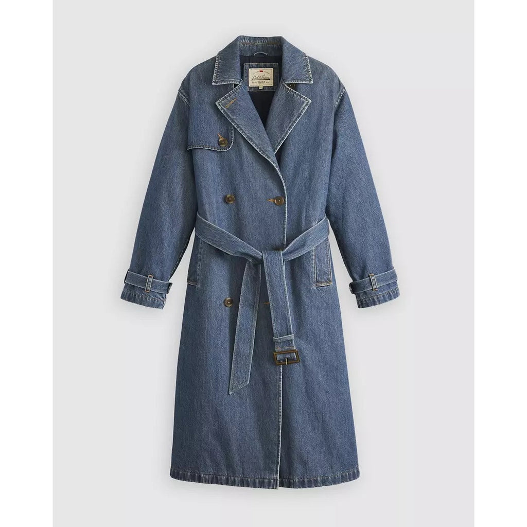 LEVIS WOMEN'S SMALL SPADE TRENCH COAT DARK WASH A89760001 NWT