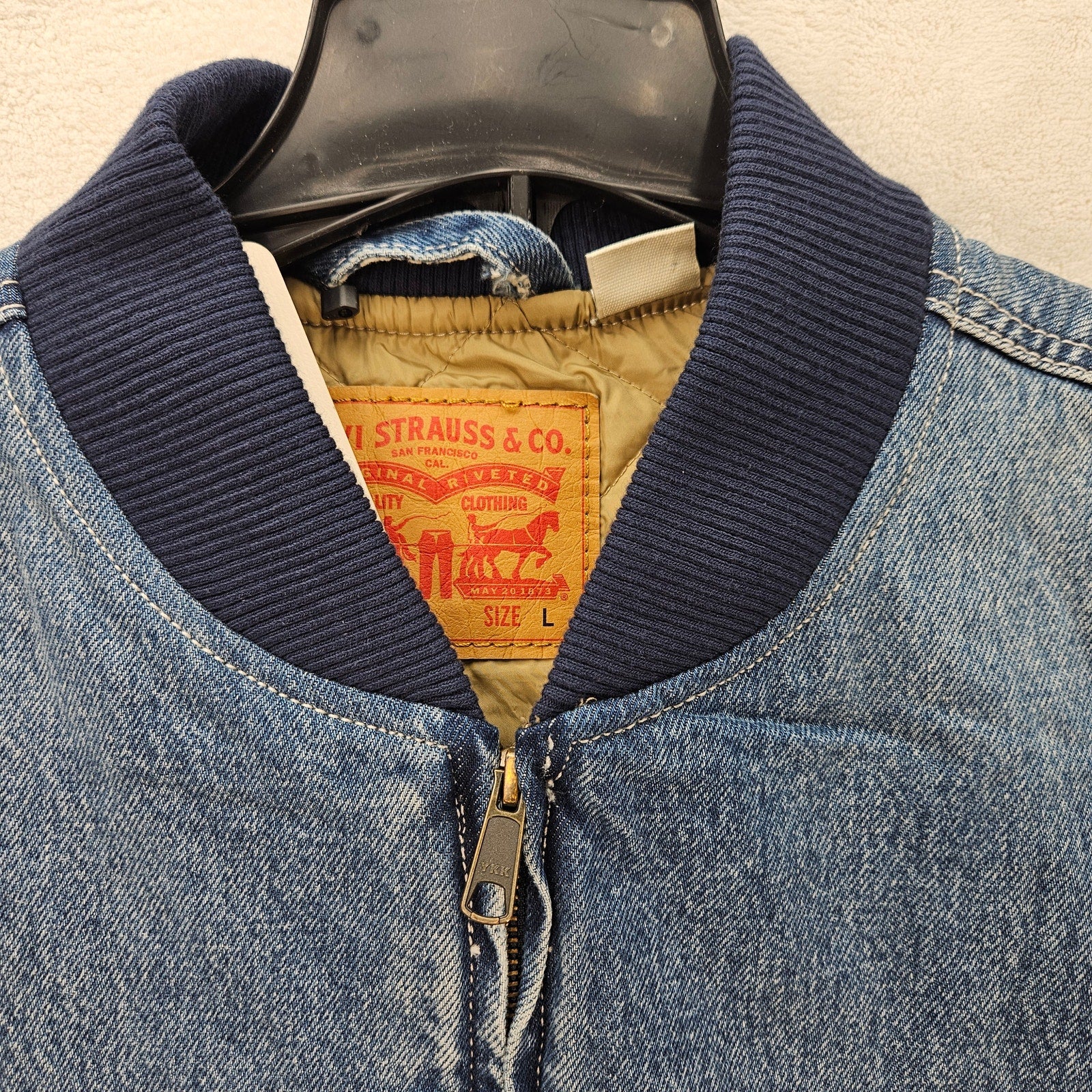 LEVI'S MEN'S LARGE SANSOME VEST INSULATED SUNBURNT MEDIUM WASH NWT