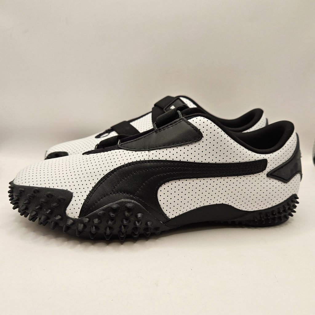 PUMA MOSTRO MEN'S 9.5 PERFORATED LEATHER PACK SNEAKERS WHITE BLACK 397331-01