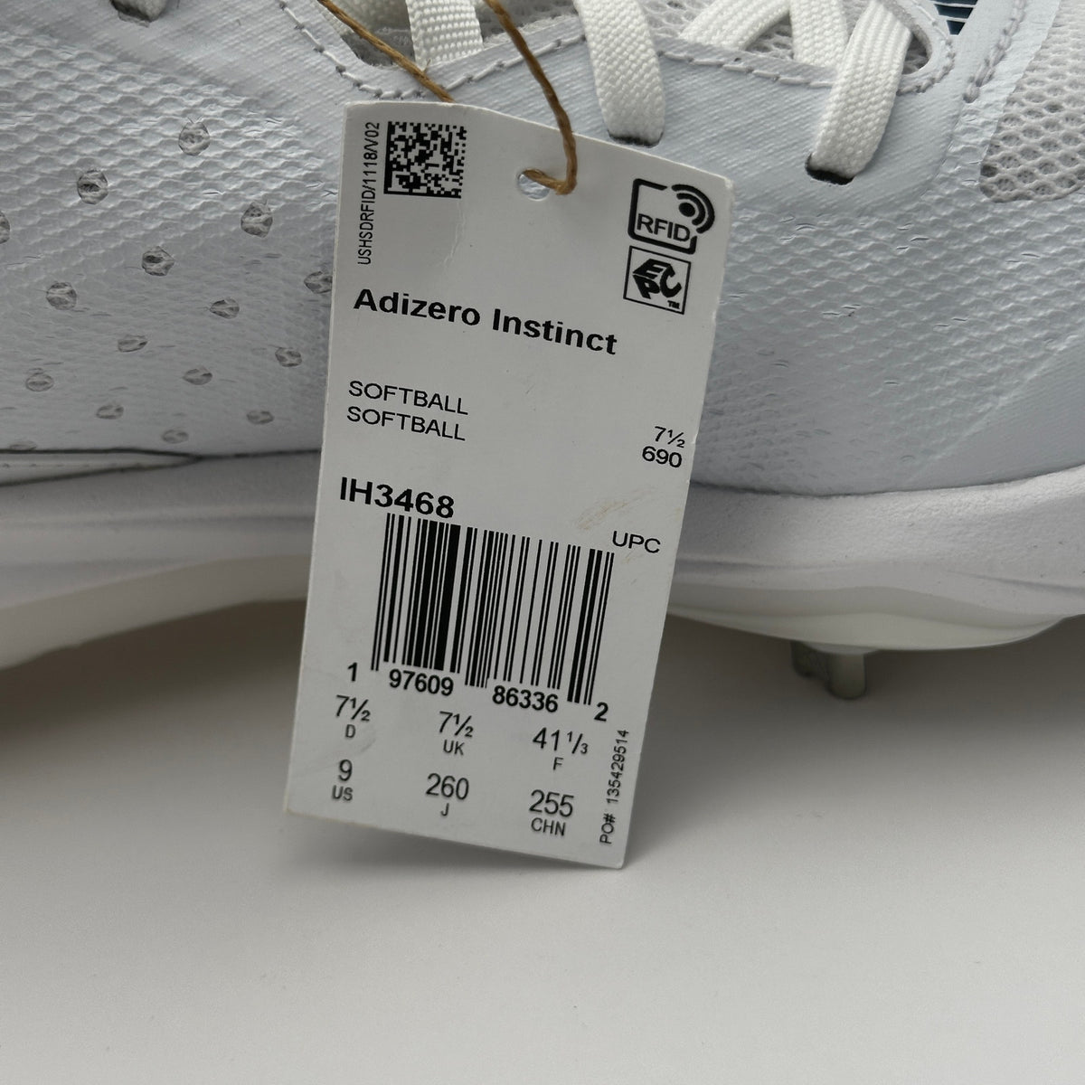 Adidas Womens size 9 Softball Shoes Adizero Instinct IH3468 White/Blue